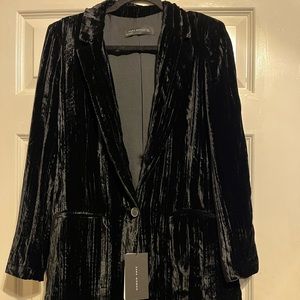 Zara Black Velvet Blazer Size:M